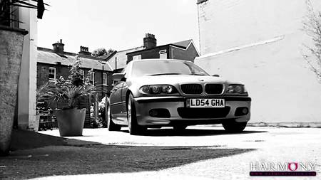 Девушка в подвешенном положение отдается сразу двум самцам