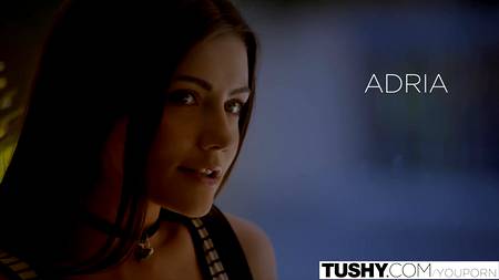 Молодая брюнетка обрабатывает фаллос взрослого мужчины