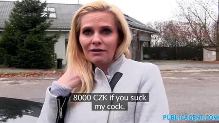 Порно агент проводит кастинг блондинки у себя а машине