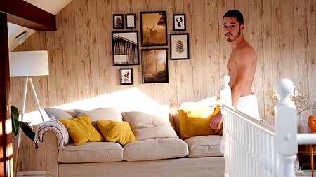 Делает парню эротический массаж и садится на член нежной киской