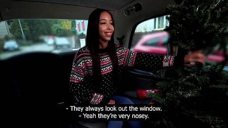 Поздравил смуглую азиатку с наступающим, трахнув её в бритую киску