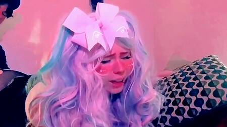 Ахэгао от сексуальной анимешницы в парике