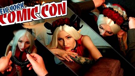 Косплеерша после комик-кона сосет член в гостинице