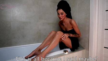 Худышка после ванны смачно сосет большой член