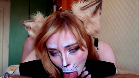 Подборка жесткого минета от рыжей анимешницы с большой жопой