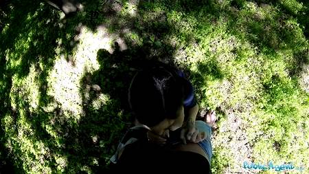 Пикапер трахнул девчонку среди деревьев в парке