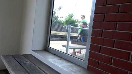 Жопастая кобылка перепихнулась с пикапером на людной остановке